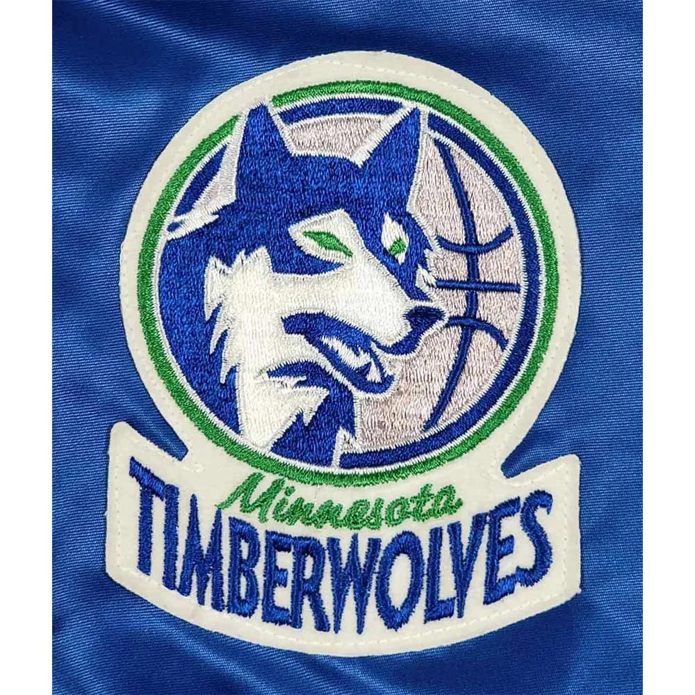 80s minnesota timberwolves vintage blue varsity jacket