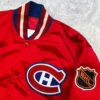 80s montreal canadiens vintage full snap bomber jacket