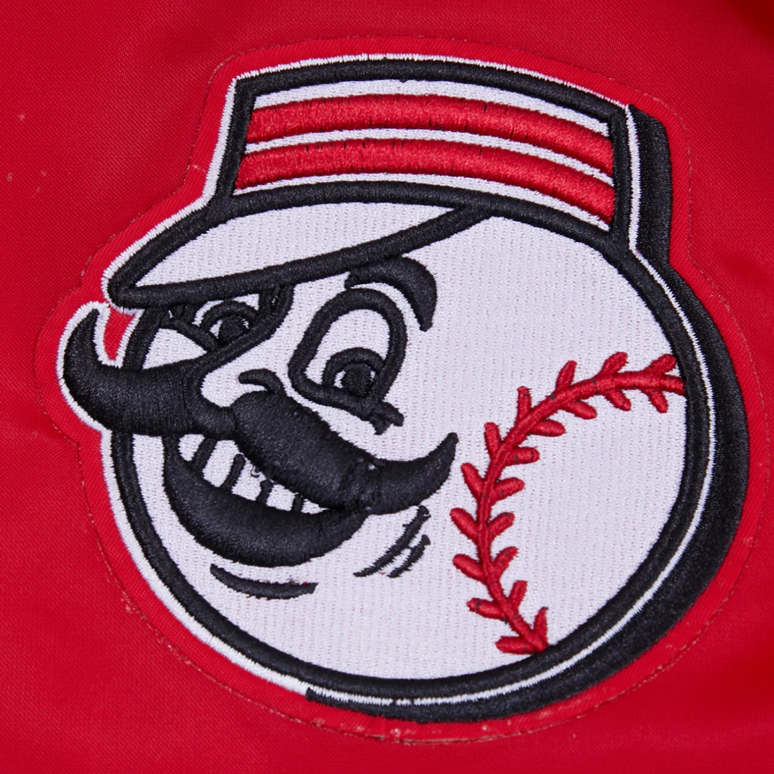 9 cincinnati reds retro classic full snap satin varsity jacket red
