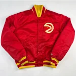 Atlanta Hawks 90’s Vintage Red Satin Jacket