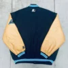 90s carolina panthers navy varsity jacket