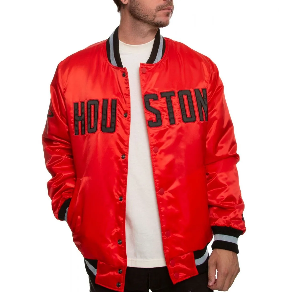 90s houston rockets full snap jacket