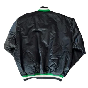90s milwaukee bucks black satin bomber jacket