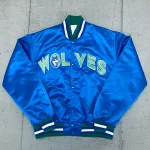 Minnesota Timberwolves 90’s Vintage Blue Satin Jacket