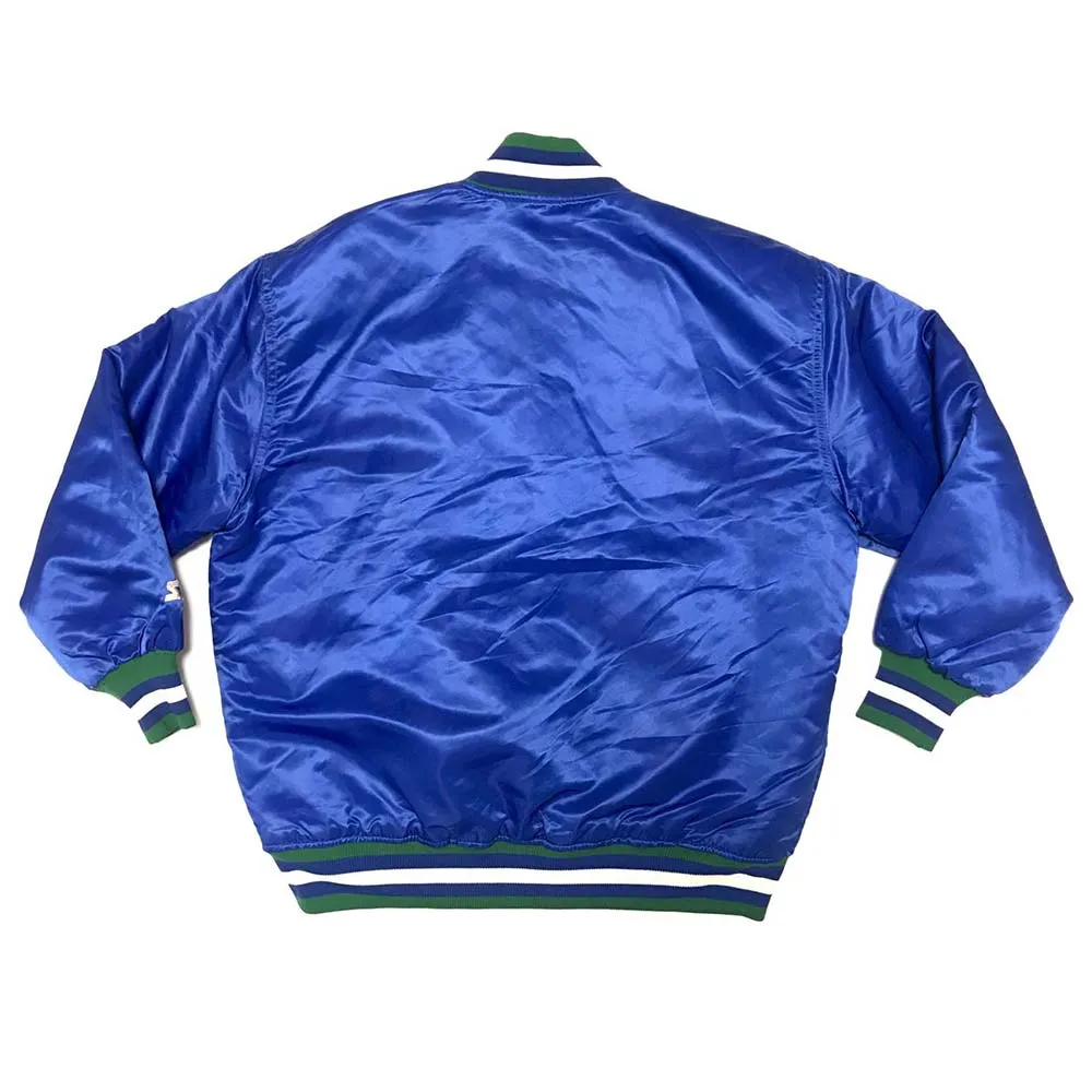 90s minnesota timberwolves vintage blue satin jacket