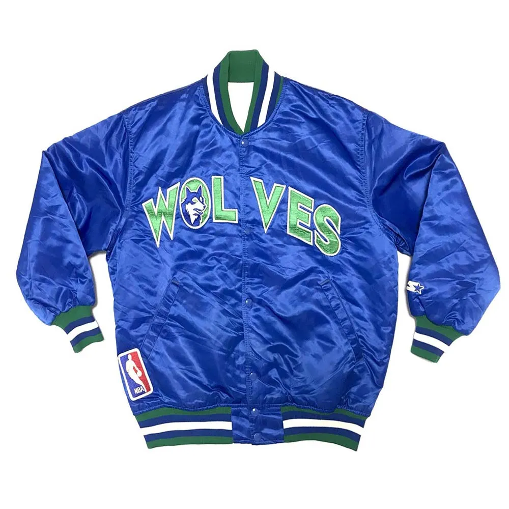 90s minnesota timberwolves vintage full snap jacket