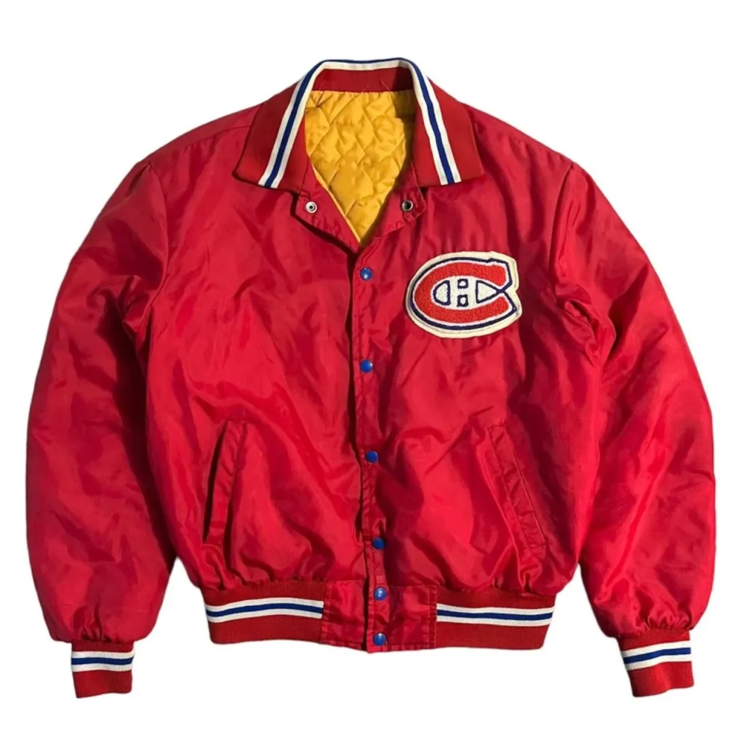 90s montreal canadiens hockey red jacket