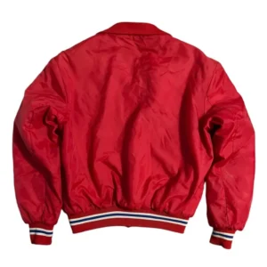 90s montreal canadiens hockey red satin jacket