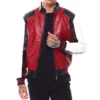 90s moto colrblock red leather jacket 001