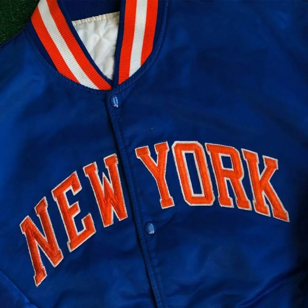 90s new york knicks full snap jacket