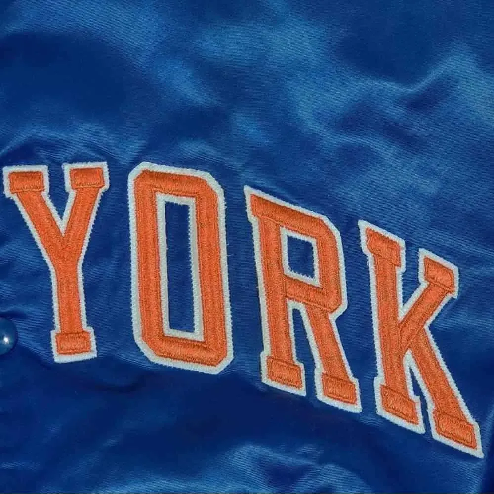 90s new york knicks vintage blue jacket