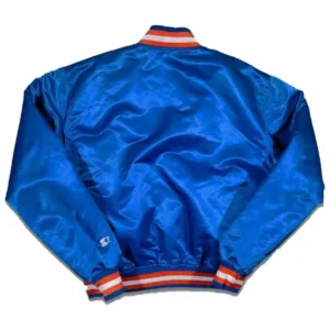 90s new york knicks vintage blue satin jacket