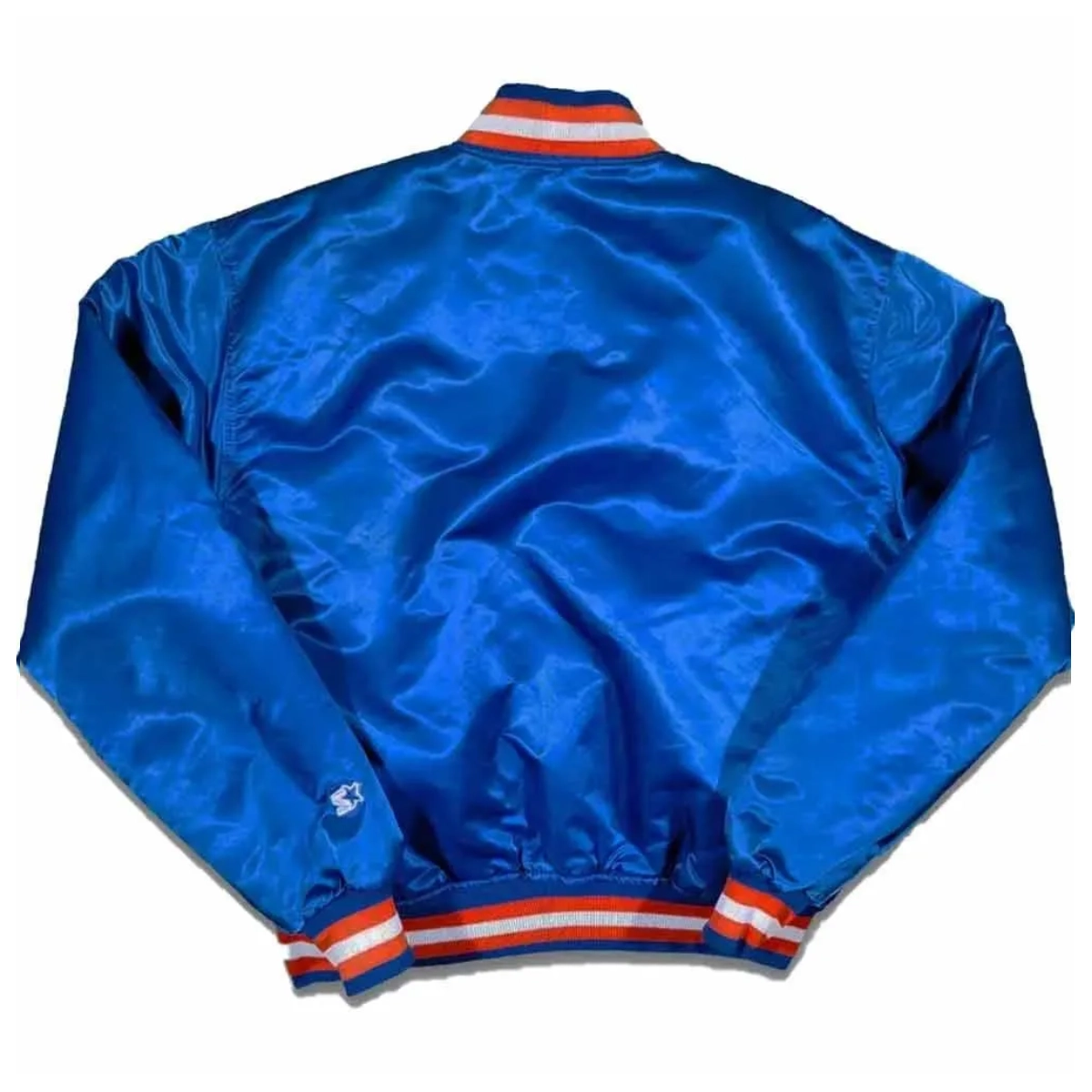90s new york knicks vintage blue satin jacket