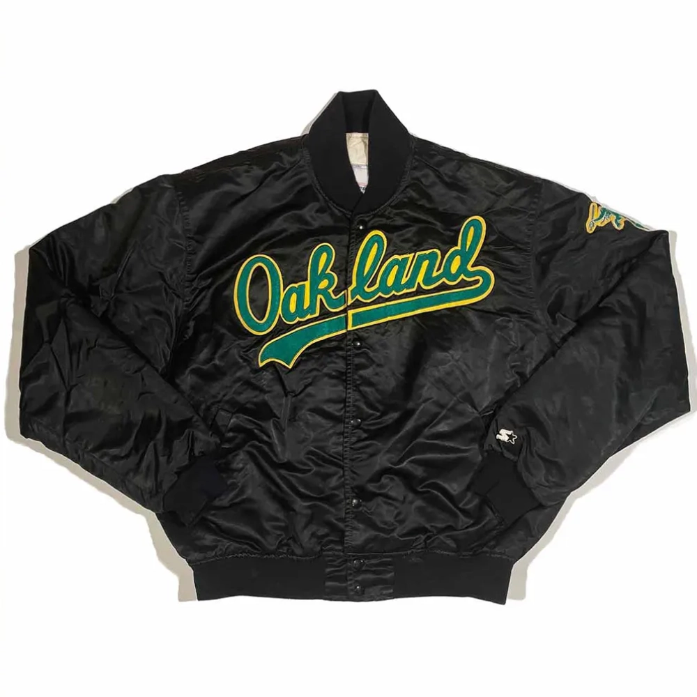 90s oakland athletics script jacket