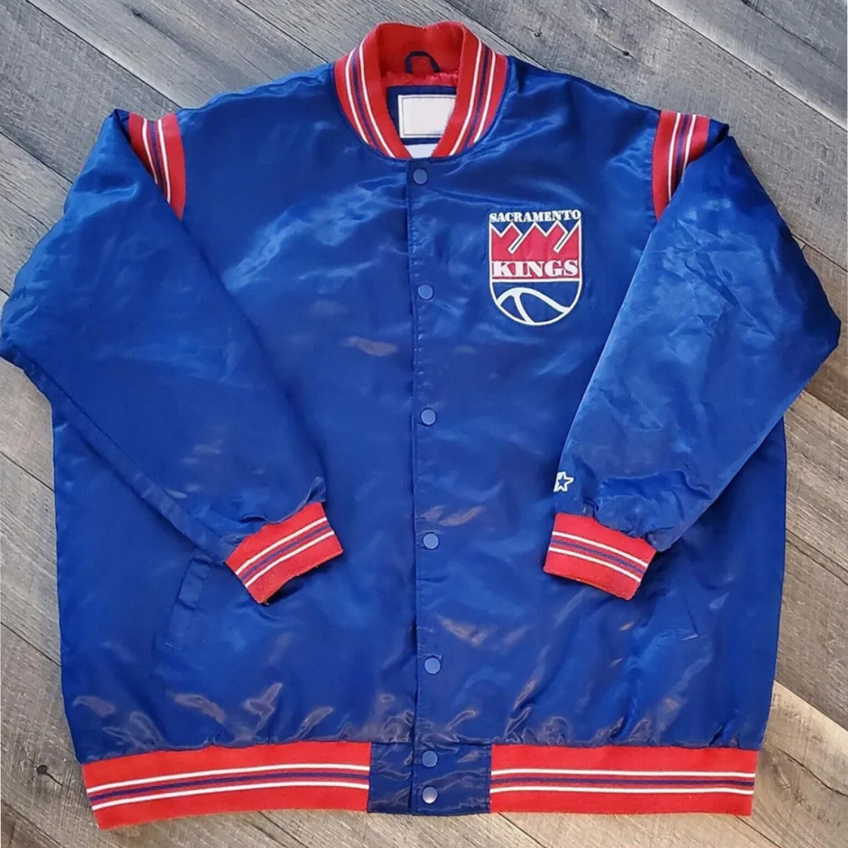 90s sacramento kings vintage satin jacket
