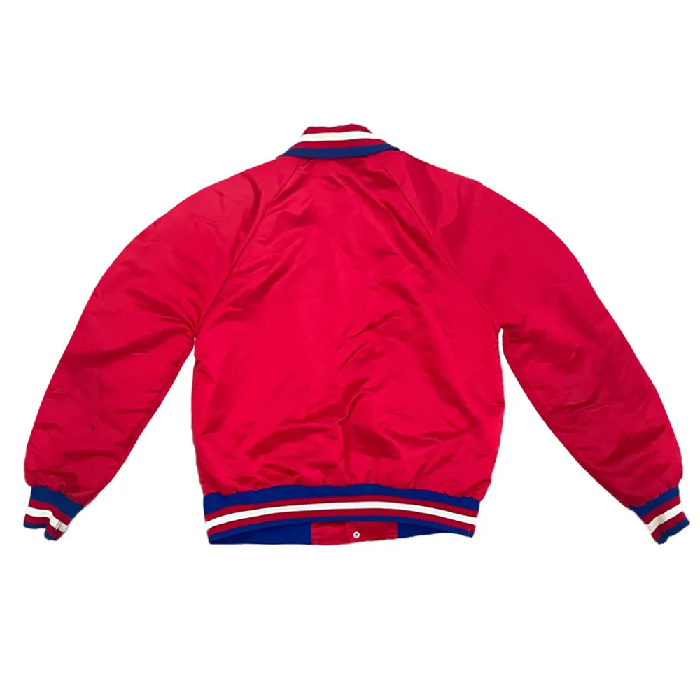 90s womens montreal canadiens vintage red satin jacket