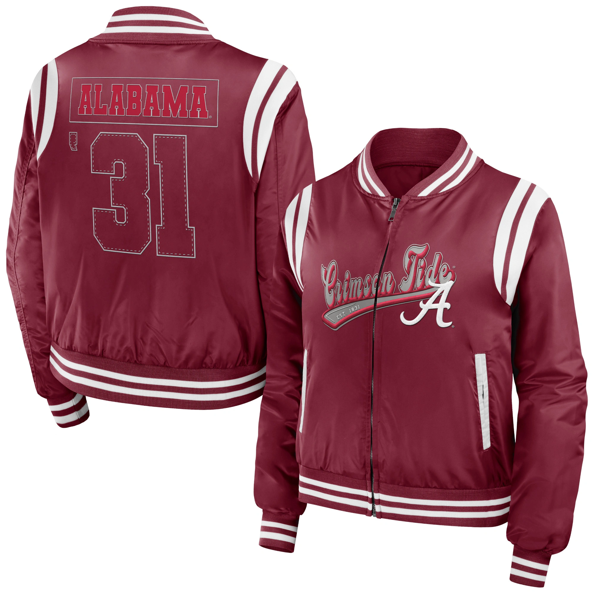 Alabama crimson tide womens bomber varsity jacket