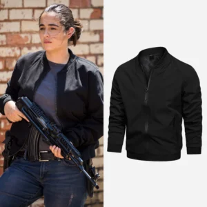 Alanna masterson the walking dead black bomber jacket
