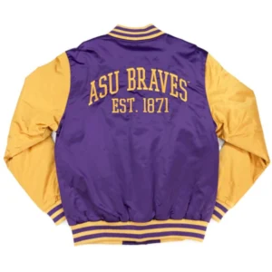 Alcorn state braves baseball full snap polyester jacket