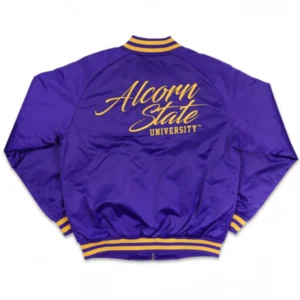 Alcorn state braves baseball full zip polyester varsity jacket