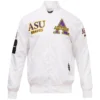 Alcorn state braves classic satin varsity white jacket