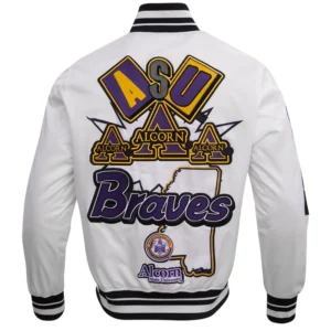 Alcorn state braves homecoming rib knitted satin jacket