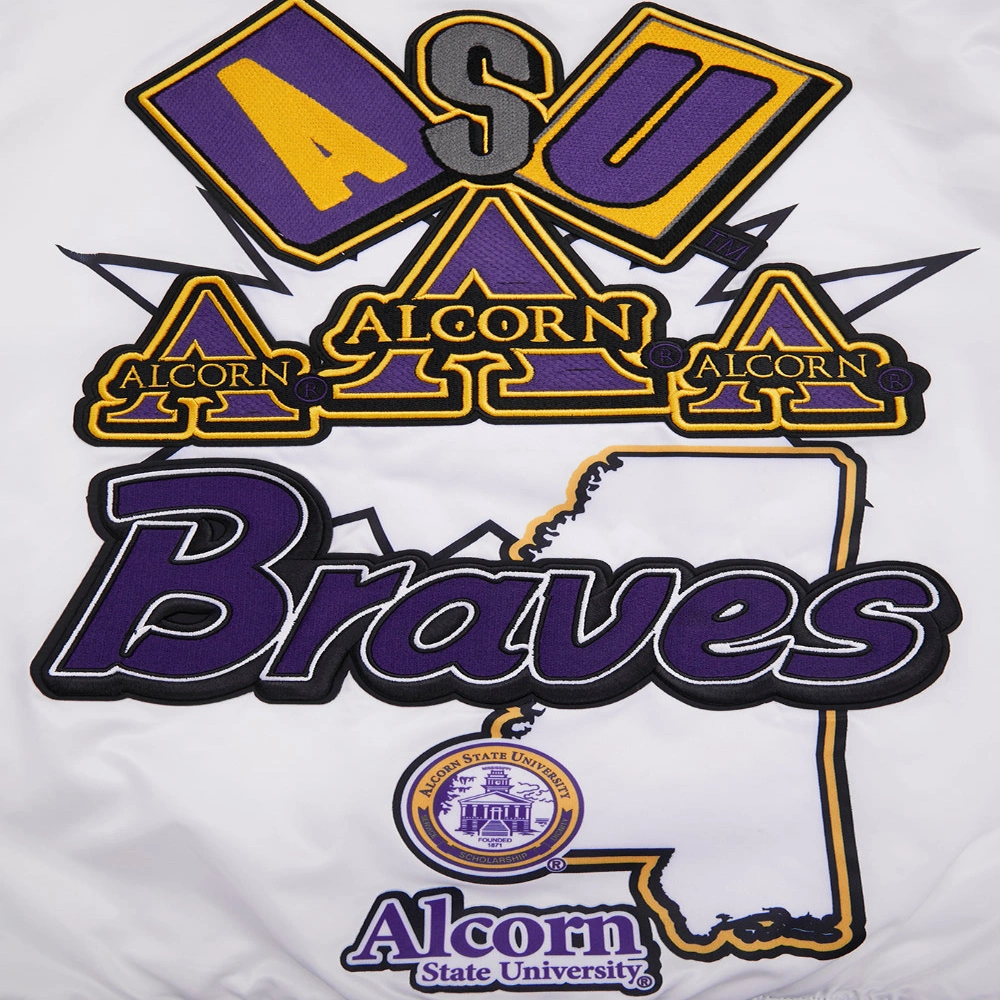 Alcorn state braves homecoming rib knitted satin patch logo