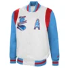 All american houston oilers white blue jacket