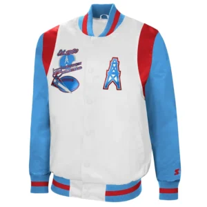 All american houston oilers white blue jacket