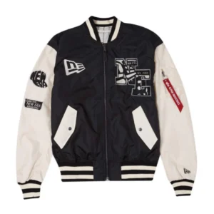 Alpha x new era l 2b bomber black jacket