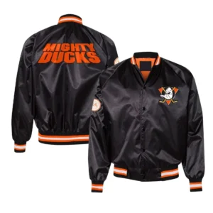 Anaheim ducks 30th anniversary black satin jacket