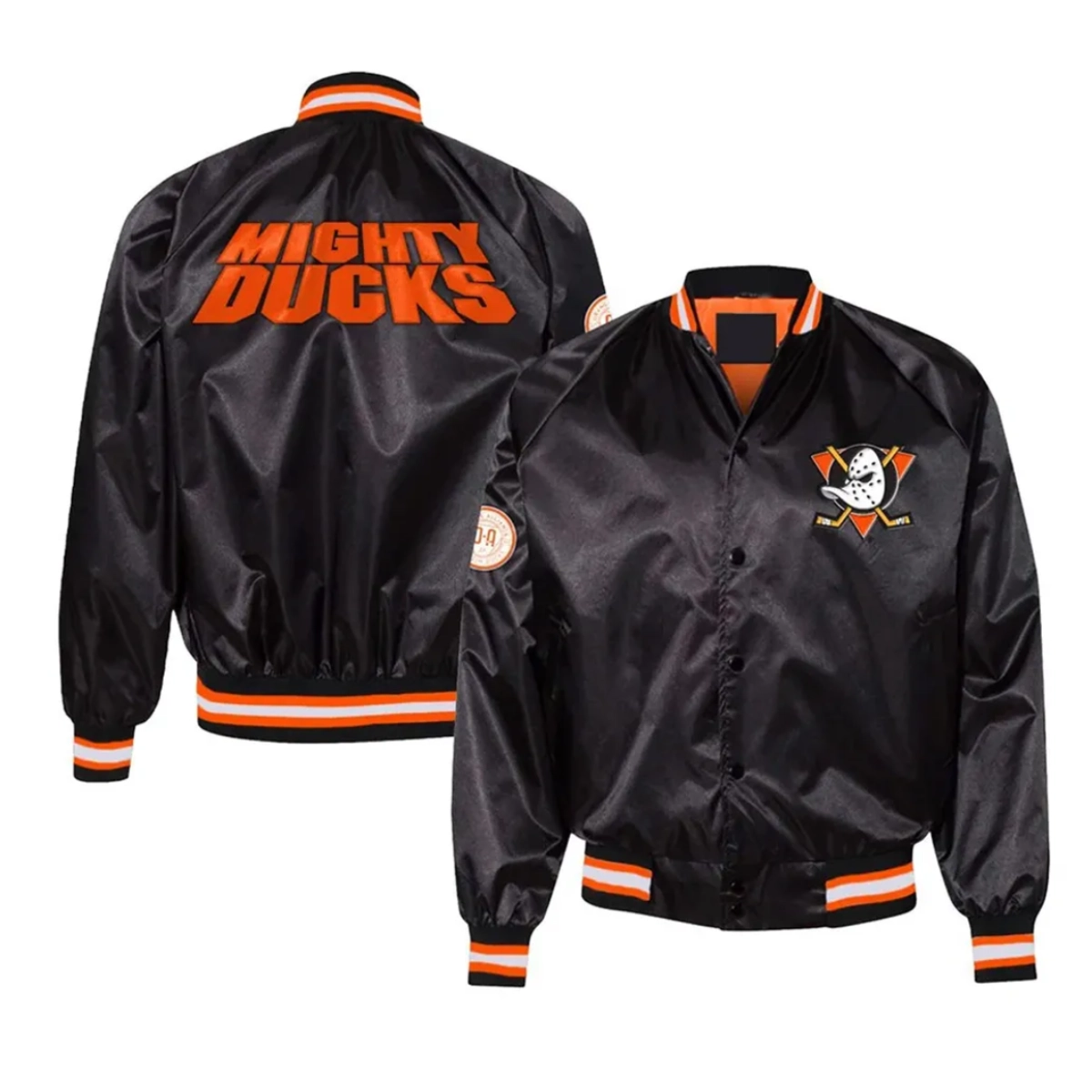 Anaheim ducks 30th anniversary black satin jacket