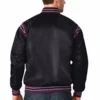 Anaheim ducks enforcer full snap satin varsity jacket black 1