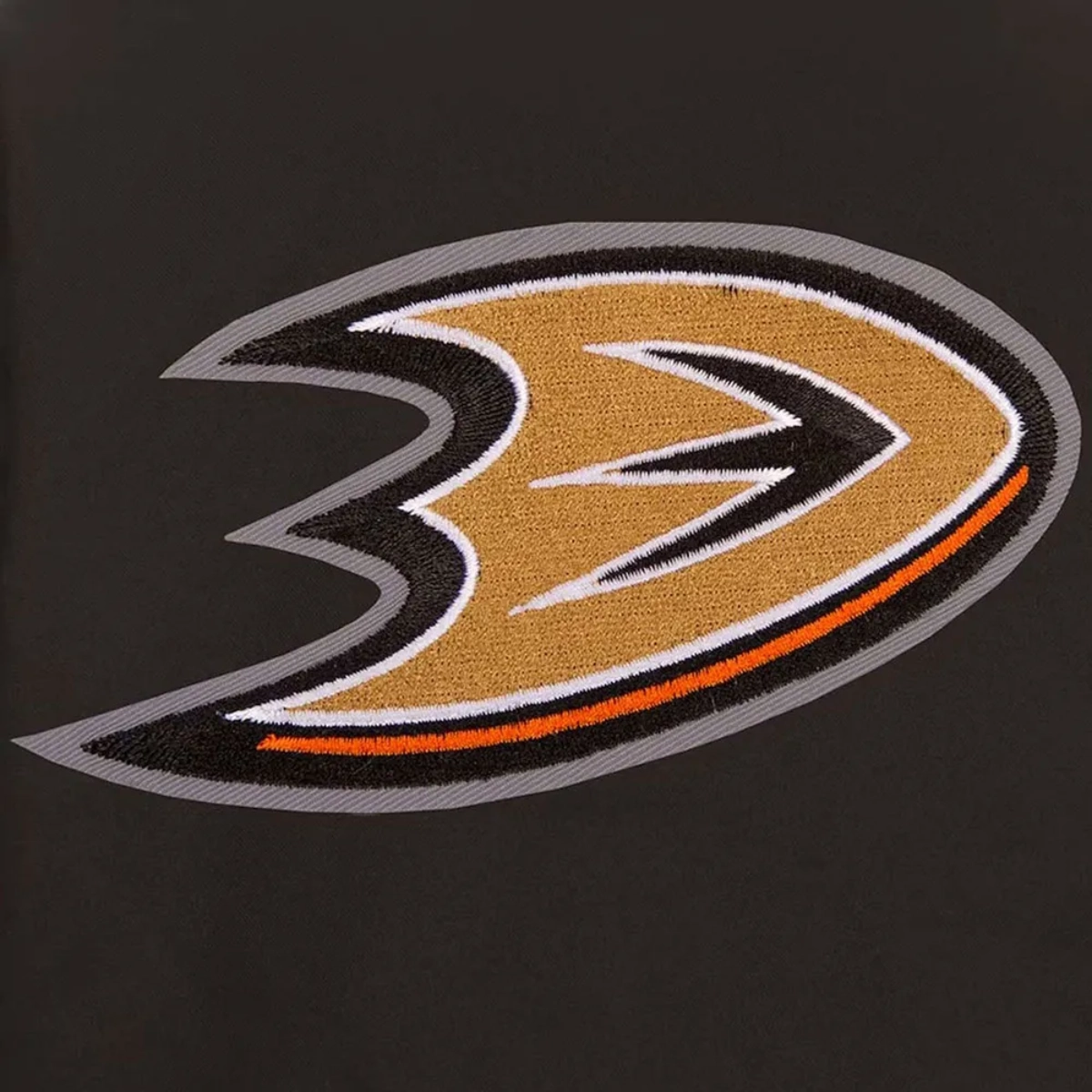 Anaheim ducks front hit black polyester jacket