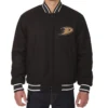 Anaheim ducks one color black wool jacket