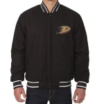 Anaheim Ducks One Color Black Wool Jacket