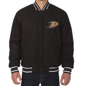 Anaheim ducks one color black wool jacket