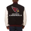 Arizona cardinals domestic two tone wool leather varsity jacket blackwhite 1
