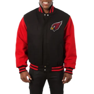 Arizona cardinals handmade wool varsity jacket black red 1