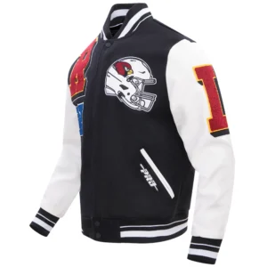 Arizona cardinals mashup wool leather varsity jacket blackwhite 9 1