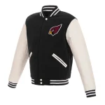 Arizona Cardinals Two Tone Black Wool/Leather Jacket