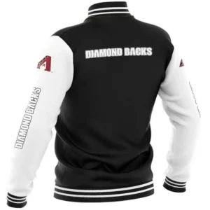 Arizona diamondbacks baseball full snap black wool varsity jacket 1 1