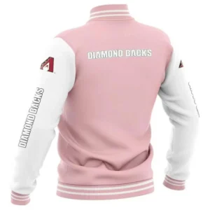 Arizona diamondbacks baseball team players wool varsity jacket pink white 1 1