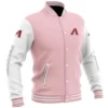 Arizona diamondbacks baseball team players wool varsity jacket pink white 1