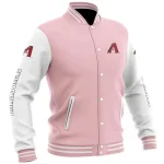 Arizona Diamondbacks Baseball Team Pink/White Letterman Jacket