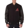 Arizona diamondbacks black wool leather varsity jacket 2
