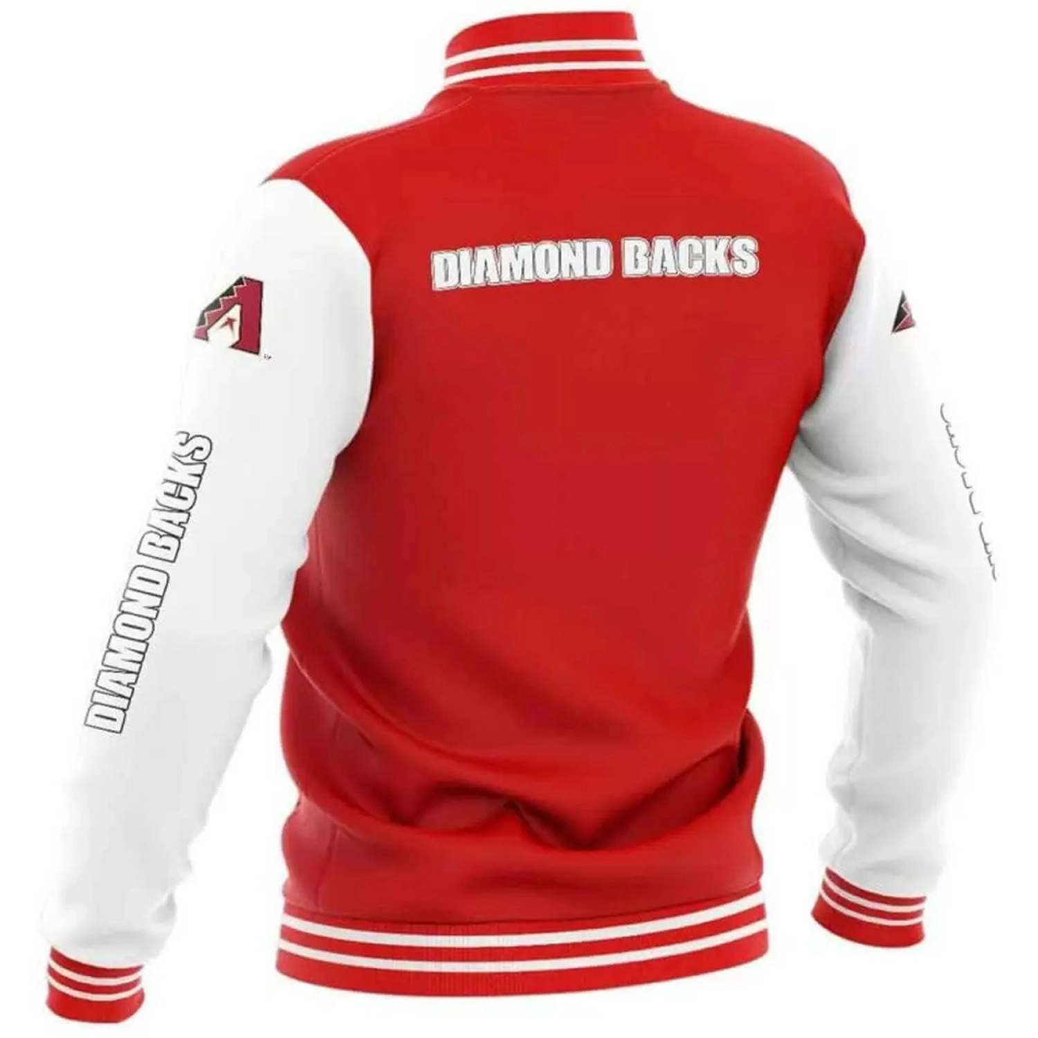 Arizona diamondbacks full snap wool varsity jacket red white 1 1