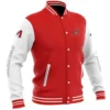Arizona diamondbacks full snap wool varsity jacket red white 1