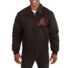 Arizona diamondbacks full zip black cotton jacket 1
