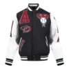 Arizona diamondbacks mashup wool leather varsity jacket black white